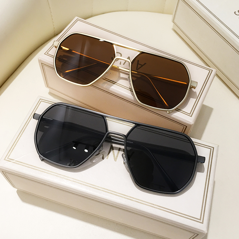 Sunglasses Aviator Polarized - Retro Brown Square Pilot Polarized Sunglasses