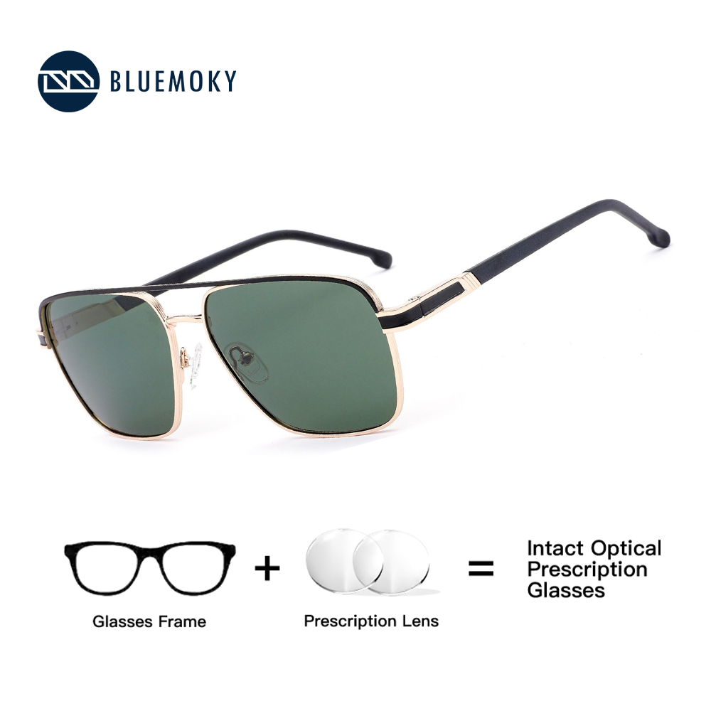 Sunglasses Aviator Polarized - BLUEMOKY Fashion Metal Pilot Polarized Prescription
